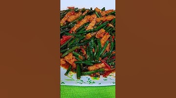Thumbnail of Tumis kacang panjang dan  tempe pedas manis..