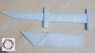 DIY -  How to make DAGGER with a scabbard from A4 paper
