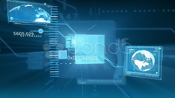 Digital Data Code Network Interface Technology. Stock Footage