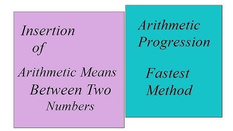 How to insert Arithmetic Means between two number