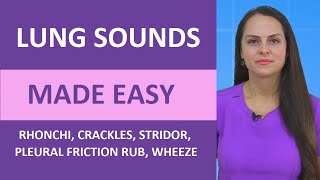 Lung Sounds Made Easy Nursing | Rhonchi, Stridor, Wheeze, Crackles, Pleural Friction Rub NGN NCLEX