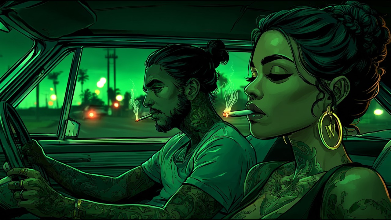 Bluesy Hip-Hop Night Ride | Chill Rap & 420 Stoner Vibes | Slow Kush Radio