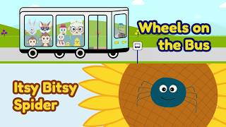 Wheels on the bus & Itsy Bitsy Spider | Quack Town Tunes | Nursery Rhymes