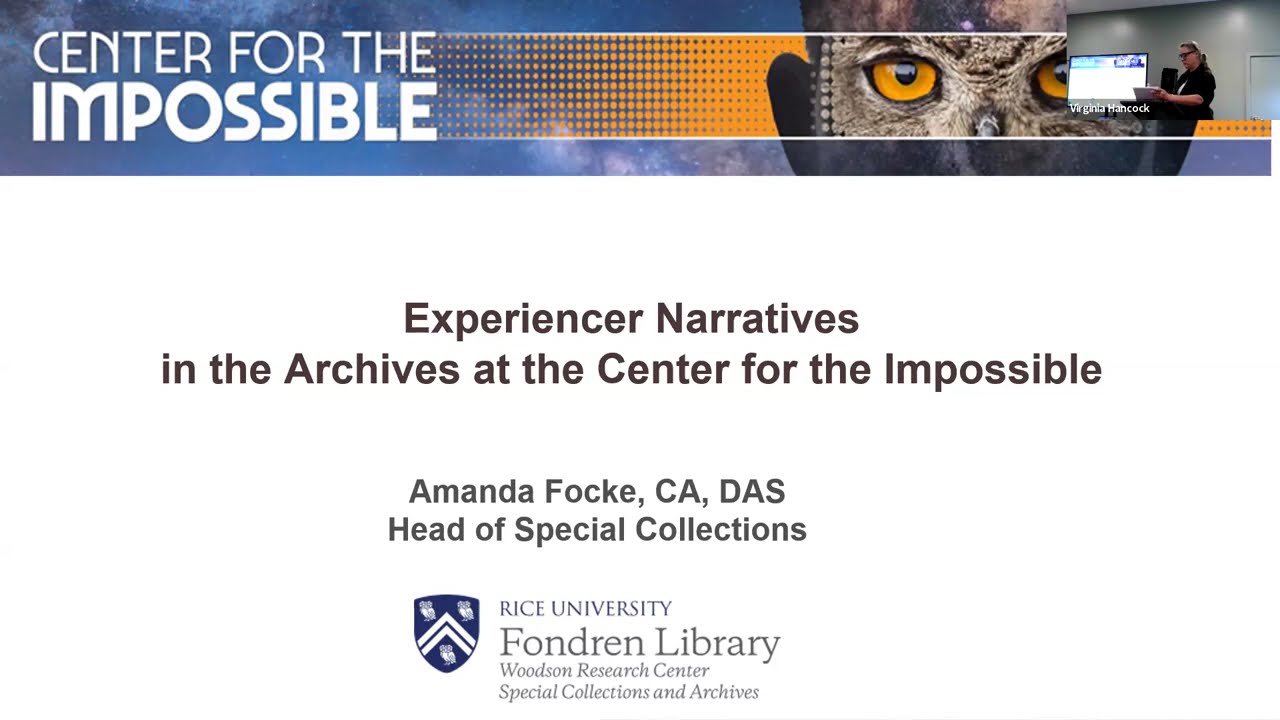Amanda Focke, Head of Special Collections, Fondren Library, Rice University