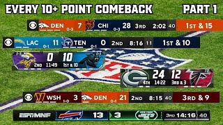 Every 10+ Point Comeback in the 2023 NFL Season | Part 1