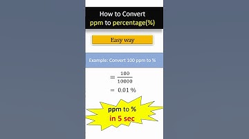 How to convert ppm to percentage | ppm to %
