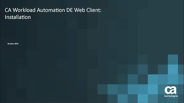 CA Workload Automation DE Web Client: Installation