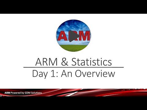 ARM and Statistics webinar series - Day 1 - Overview