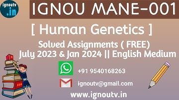 IGNOU MANE-001 Solved Assignment July 2023 & Jan 2024  [FREE] || IGNOU MAAN || IGNOU TV || IGNOU ||
