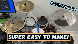 Electronic cymbals out of low volume cymbals