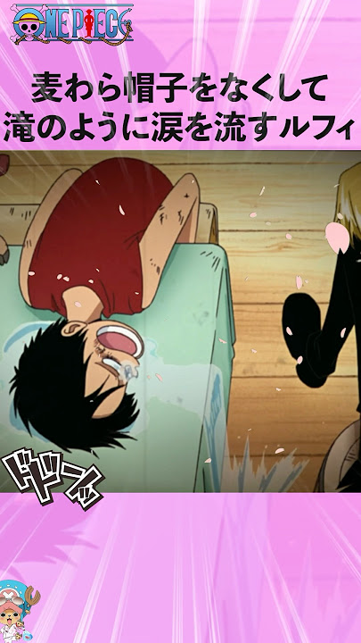 麦わら帽子をなくして滝のように涙を流すルフィ！#ワンピース #onepiece #アニメ #雑学