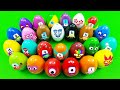 Rainbow Slime: Looking Numberblocks, Alphablocks, Cocomelon, Pinkfong Hogi in Mini Eggs Mix Colorful