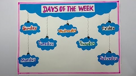 Days of the Week TLM | 7 Days Name Chart for Primary School Students