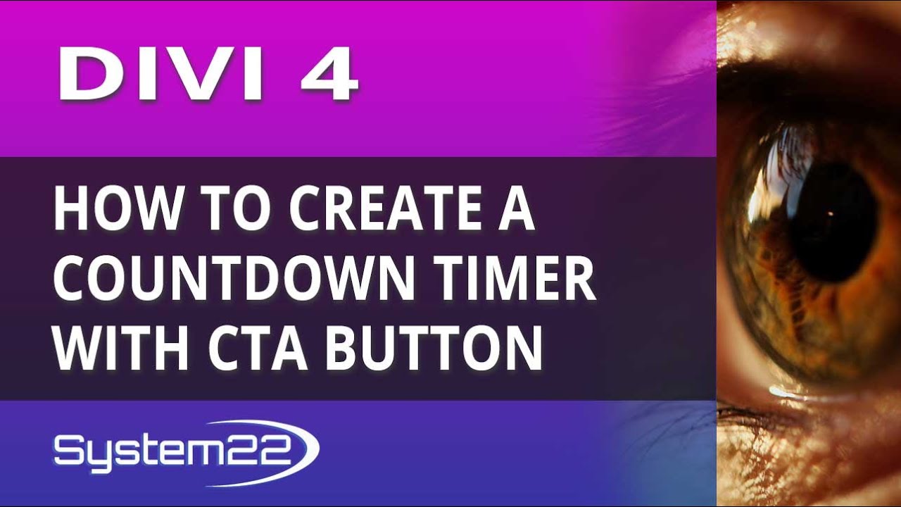 Divi 4 How To Create A Countdown Timer With Call To Action Button - YouTube