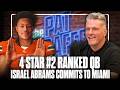 4 Star, #2 Ranked QB Israel Abrams Commits To Miami LIVE On The Pat McAfee Show