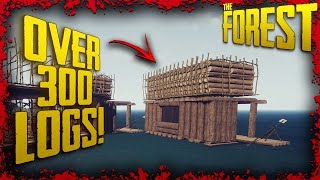 312 Logs on the Houseboat - Singleplayer Alternative to the Large Raft | The Forest Tutorial