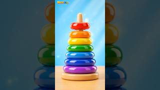 Learn Colors with Stacking Rings 🌈 Montessori Toy Fun #shorts #toddlerlearning