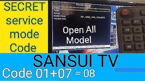 How to open SANSUI LED TV Service mode/Menu Code