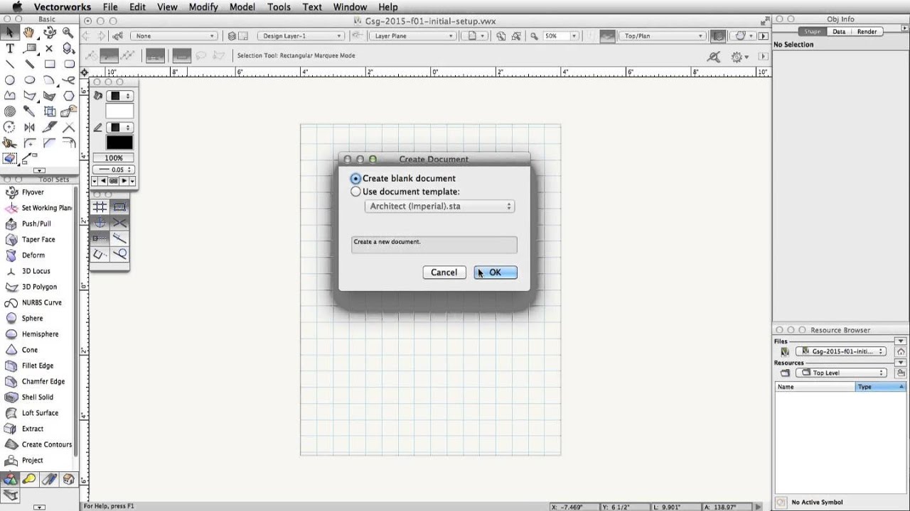 GSG - Vectorworks Fundamentals 2015 - 01 Initial Setup