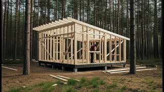 Build Your Own Dream Log Cabin Alone in the Woods/ from Start to Finish