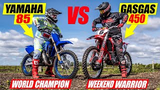 : World Champion on 85cc vs Weekend Warrior on 450 4 Stroke!