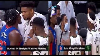 Giannis And His Lil Bro Almost Fights A Detroit Pistons Player At The End Of The Basketball Game