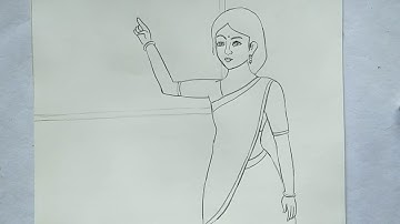 how to draw a school teacher