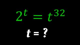 Hardest Math Olympiad Exponential Equation | 2^t=t^32