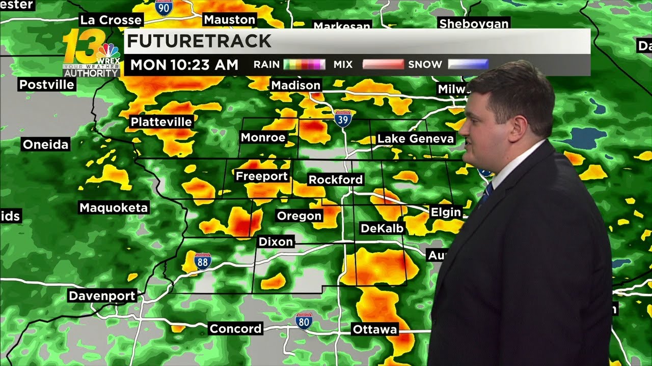 Clouds build in Sunday ahead of Monday rain - YouTube