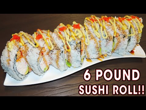 6lb Monster SUSHI CHALLENGE Roll w/ Freak Eating!!