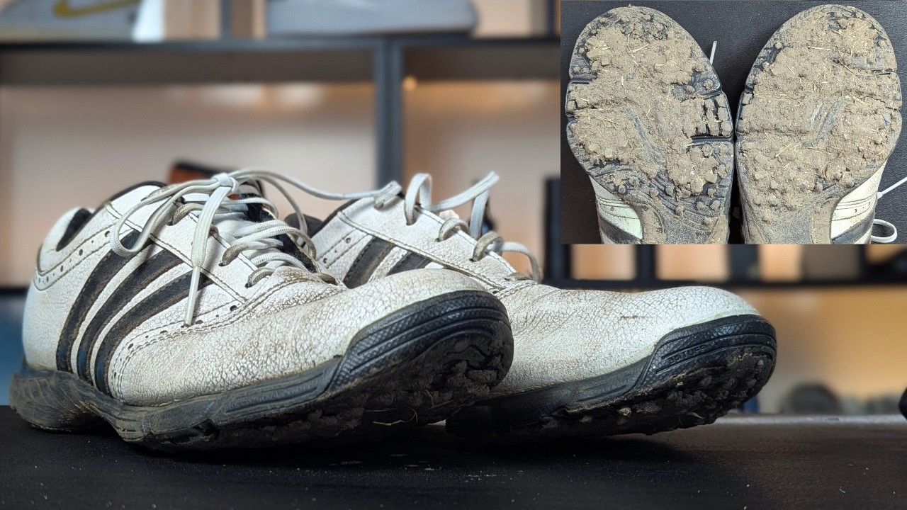 傷の状態 Reviving extremely dirty adidss golf shoes after playing [How to