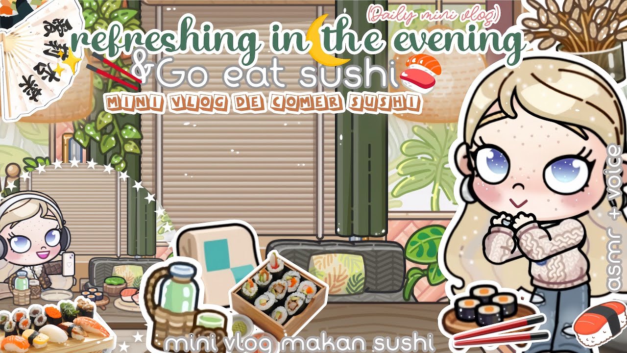 ✨ 💆🏻‍♀️Освежающе вечером и иду есть суши 🍣🥢 ||Ежедневный мини-влог||Жизнь в одиночестве (ASMR + г...