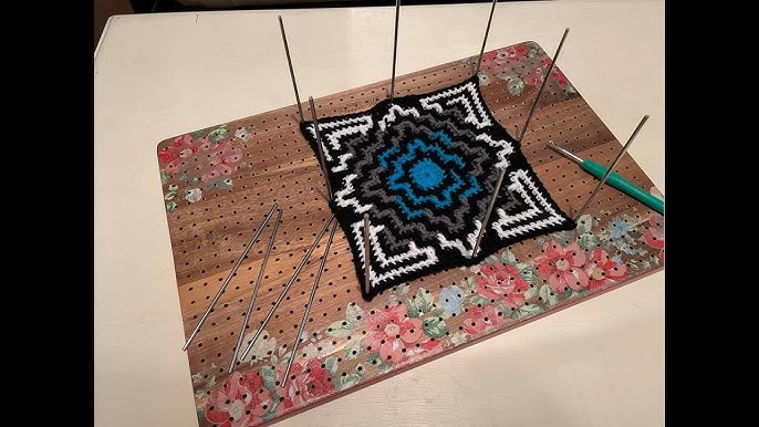 Wooden Blocking Board Granny Square Crochet Board Crafting Holes, Small  E2B4