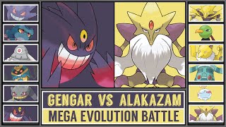 MEGA GENGAR vs MEGA ALAKAZAM | Kanto Mega Pokémon Battle