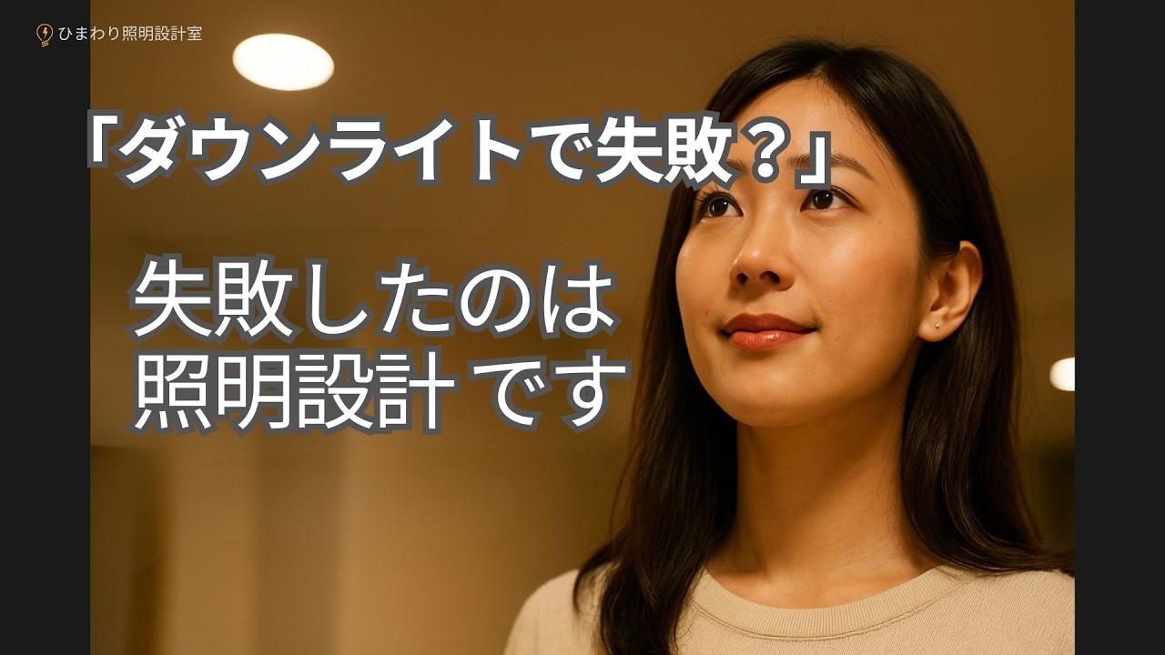 ひまわり照明設計室のYouTube動画: 「ダウンライトで失敗？」　失敗したのは 照明設計 です