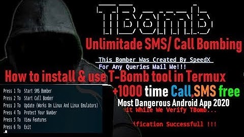 How to install T-bomb Tool For Bombing SMS/call In Termux (no root)  by SMART HACKERS🌀