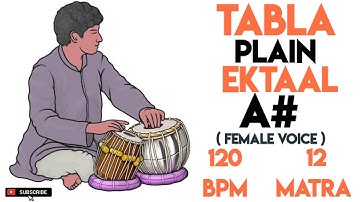 Ektaal Plain Tabla Loop For Riyaz And Singing | 120Bpm | A# Scale | 12 Matra