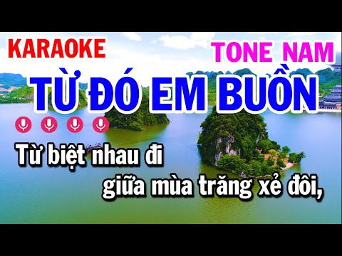Karaoke Từ Đó Em Buồn Tone Nam Nhạc Sống | Mai Thảo Organ
