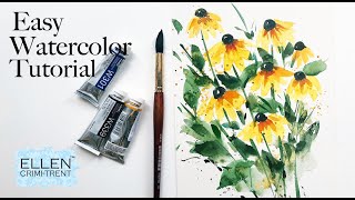 watercolor easy flowers tutorial flower beginners susan tutorials painting eyed floral