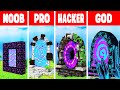 Minecraft NETHER PORTAL STATUE HOUSE BUILD CHALLENGE - NOOB vs PRO vs HACKER vs GOD / +Animation