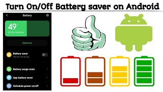 How to Turn On or Off Battery Saver on your Android device | Techno Logic | 2021 screenshot 2