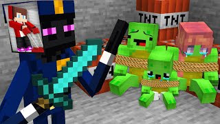 Why JJ Control Enderman Police Mind And Capture Mikey Family in Minecraft ! (Maizen)