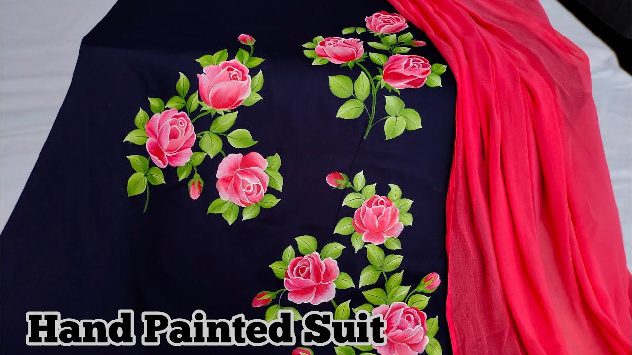 PEACH HAND PAINTED SUIT SET – Gulabi Dori