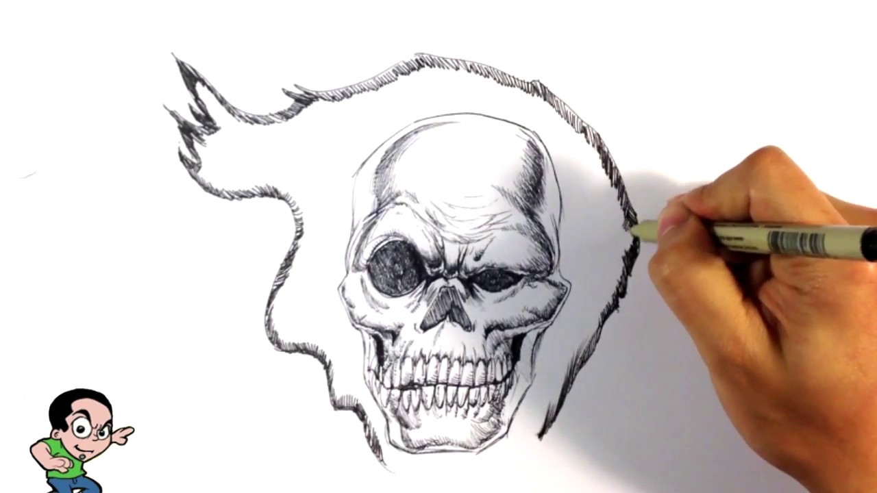 Speed drawing of Ghost Rider and Blue Ghost Rider - YouTube