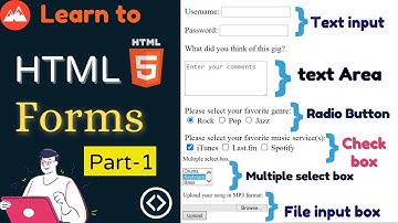 HTML forms part-1| Text input , Radio button ,Checkbox & Text Area etc.. |#htmlforms | Class -7