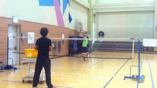 Badminton lesson 20150401(WED) - smash / cross drop / one jump 1