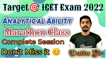 target icet exam 2022 | analytical ability marathon class | ap & ts icet marathon class | #iqacademy