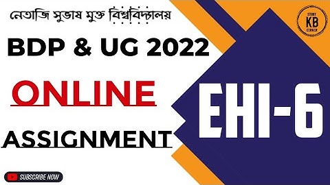NSOU BDP Assignment 2022 EHI-6 || Live || NSOU EHI6 MCQ Question/Answer #nsou