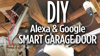 How to make your own smart garage door opener with a plug and 12v
relay. things you will need are : - http://a.co/h4idmd8 relay powe...