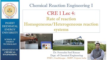 CRE Lec 4: Rate of reaction Homogeneous/Heterogeneous reaction systems